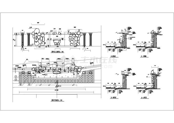 某水利工程中庭瀑布设计施工图(初步设计）-图二