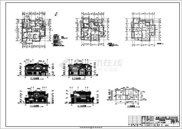 某小区多层别墅建筑设计方案图（21套）-图二