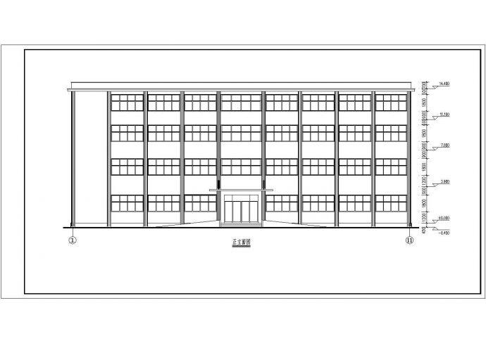 某私营企业四层综合楼建筑设计方案图_图1