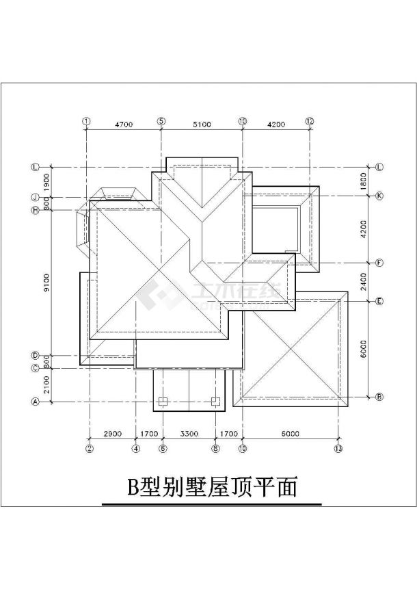 三套精美别墅设计施工CAD图(共21张）-图二