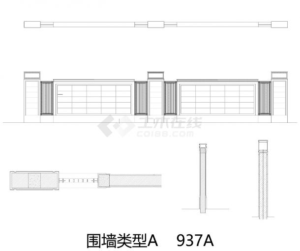 937A-937B-围墙类型AB详图-图一