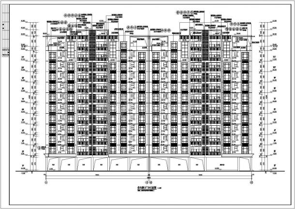 某地区十一层框架结构住宅楼建筑施工图（一梯四户）-图一