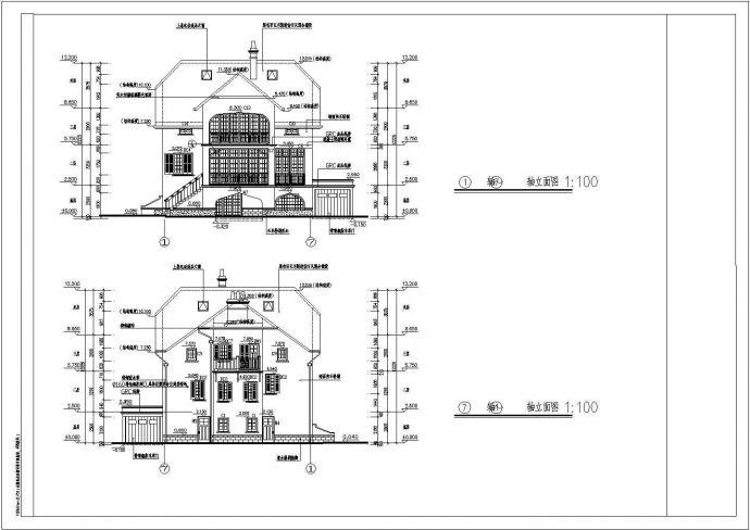 某3层砖混独栋别墅建筑设计方案图_图1