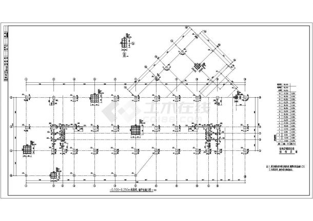 某地16层框架剪力墙结构办公楼全套结构施工图-图一