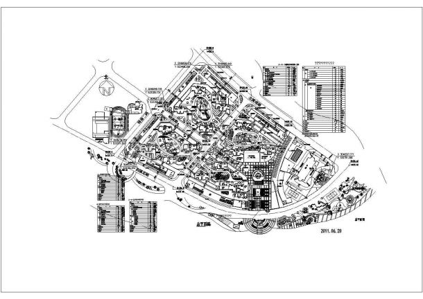 某地区城市规划设计总平面方案图（含绿化）-图一