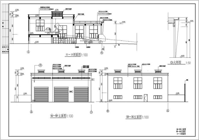某地单层框架结构垃圾压缩站建筑设计施工图_图1