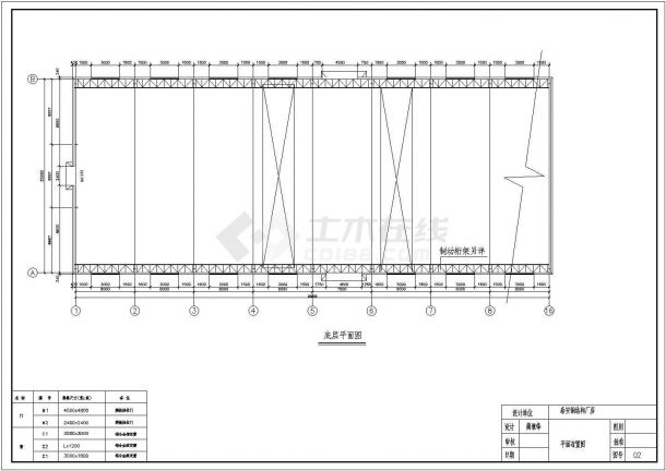 某地32吨吊车生产车间钢结构设计施工图-图二