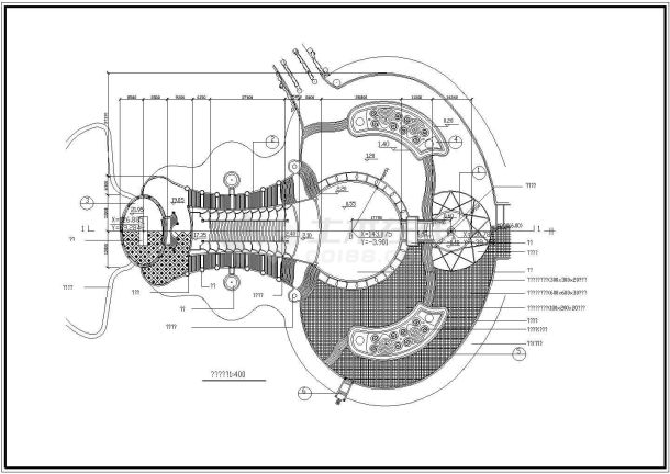 某地休闲广场叠泉平面设计CAD图纸-图一