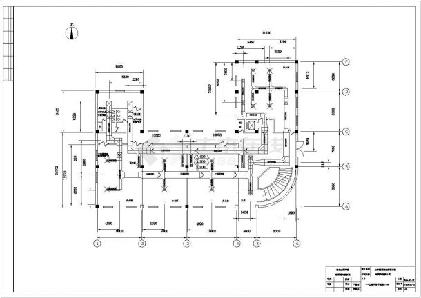 暖通课程设计-四层商业建筑全空气系统设计图-图一