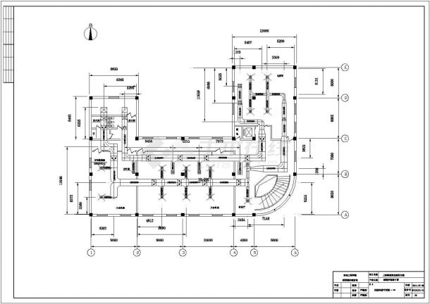 暖通课程设计-四层商业建筑全空气系统设计图-图二