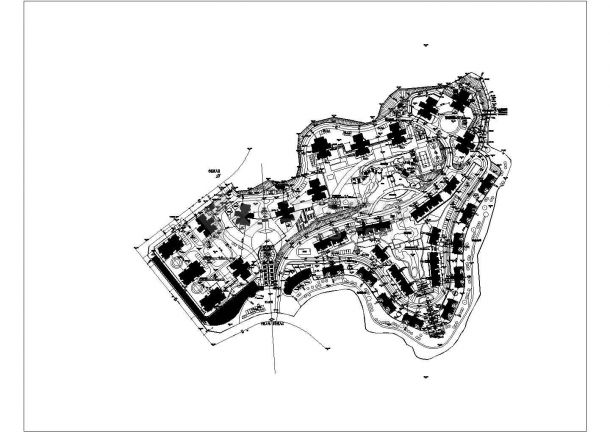 某山地小区建筑规划设计方案总平图-图一