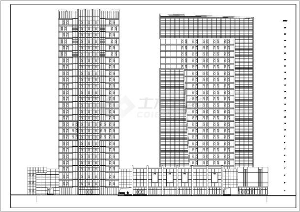 青岛高层框架结构商业综合体建筑设计方案图（毕业设计）-图二