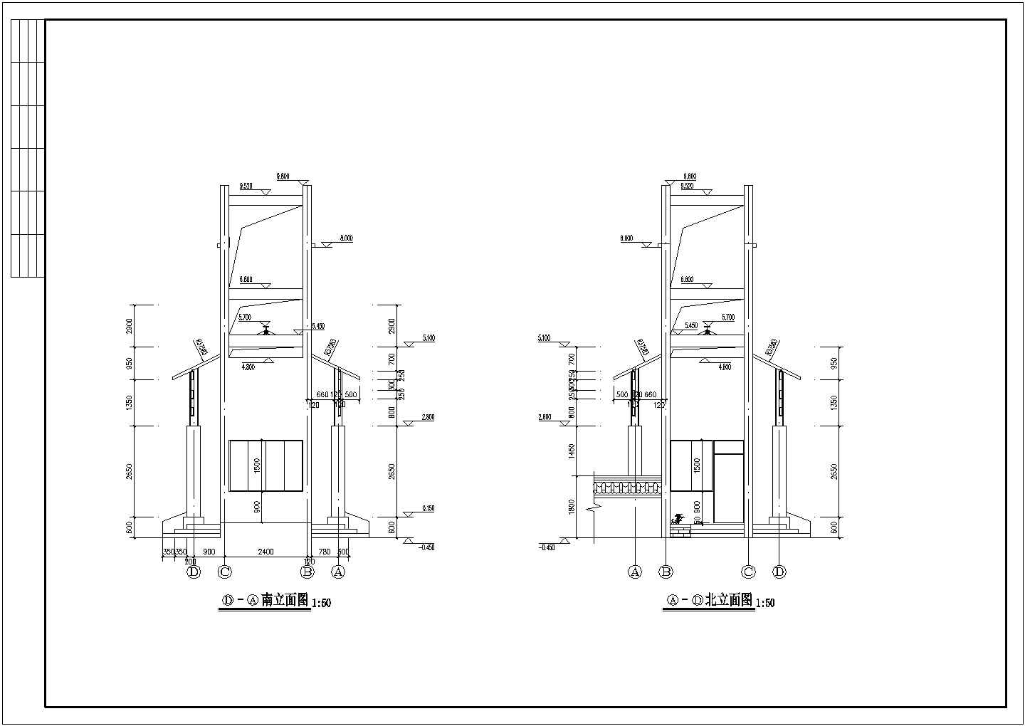 某城市别墅小区特色大门施工建筑图