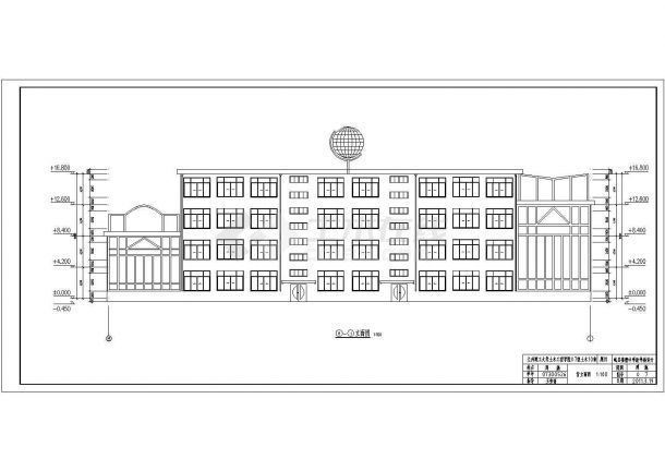 某三层中学教学楼建筑设计方案图（学生毕业设计）-图一