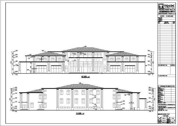 某地三层框架结构会所建筑设计施工图-图一