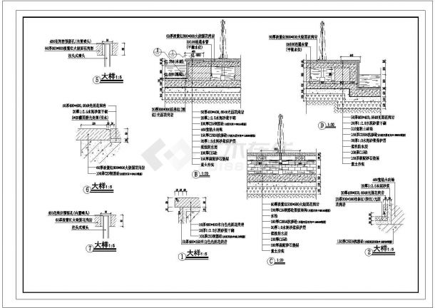 某地方形磨菇亭建筑设计施工图（共3张）-图二