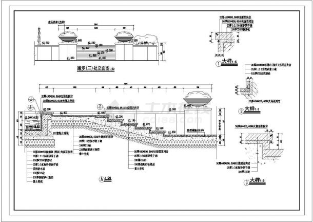 某地古建长廊建筑设计施工图（共6张）-图二