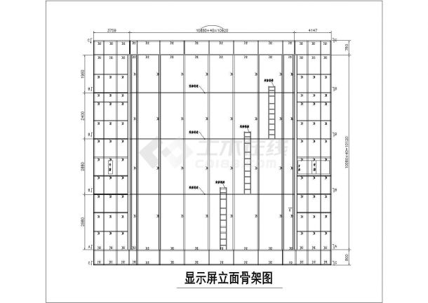 某市图书城LED电子显示屏钢结构工程-图一