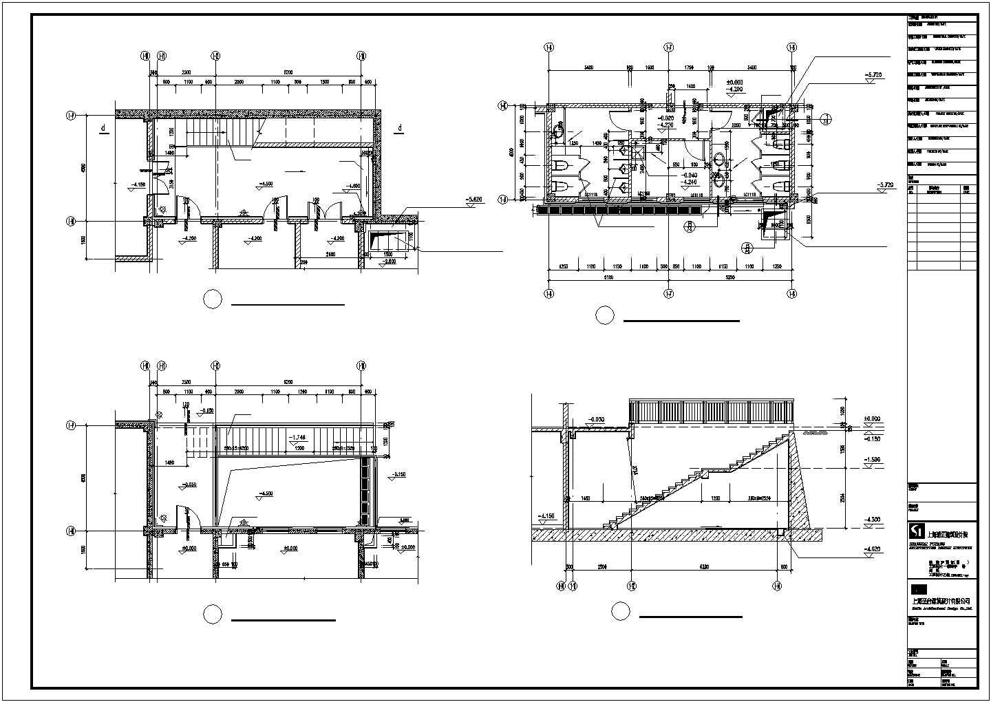 上海会所建筑结构设计CAD施工图