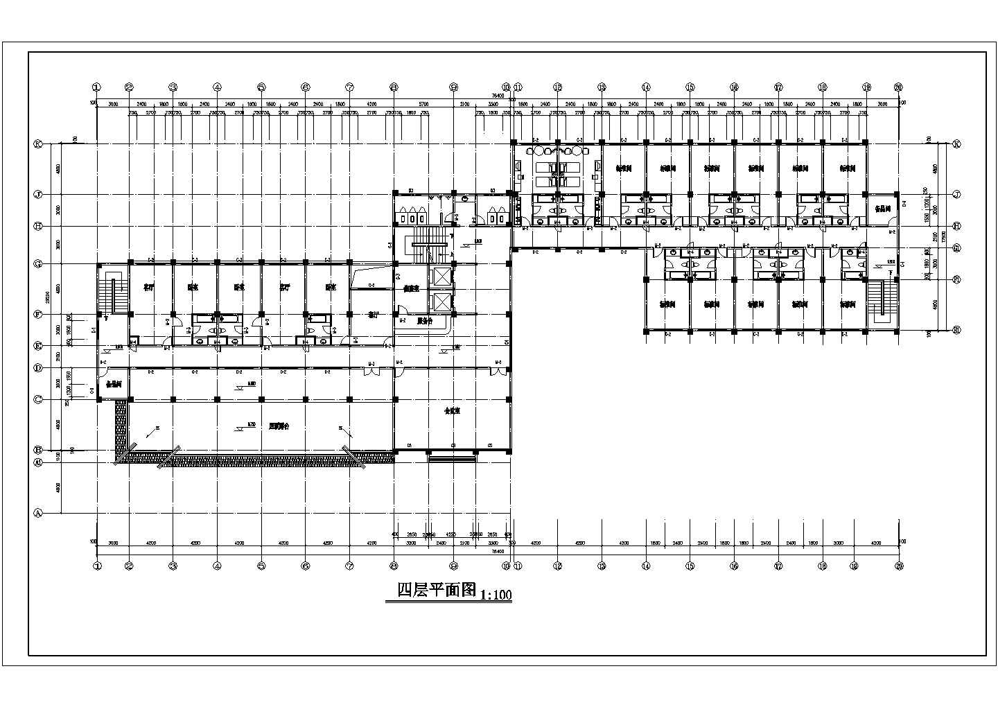 四层小宾馆建筑设计CAD施工图纸