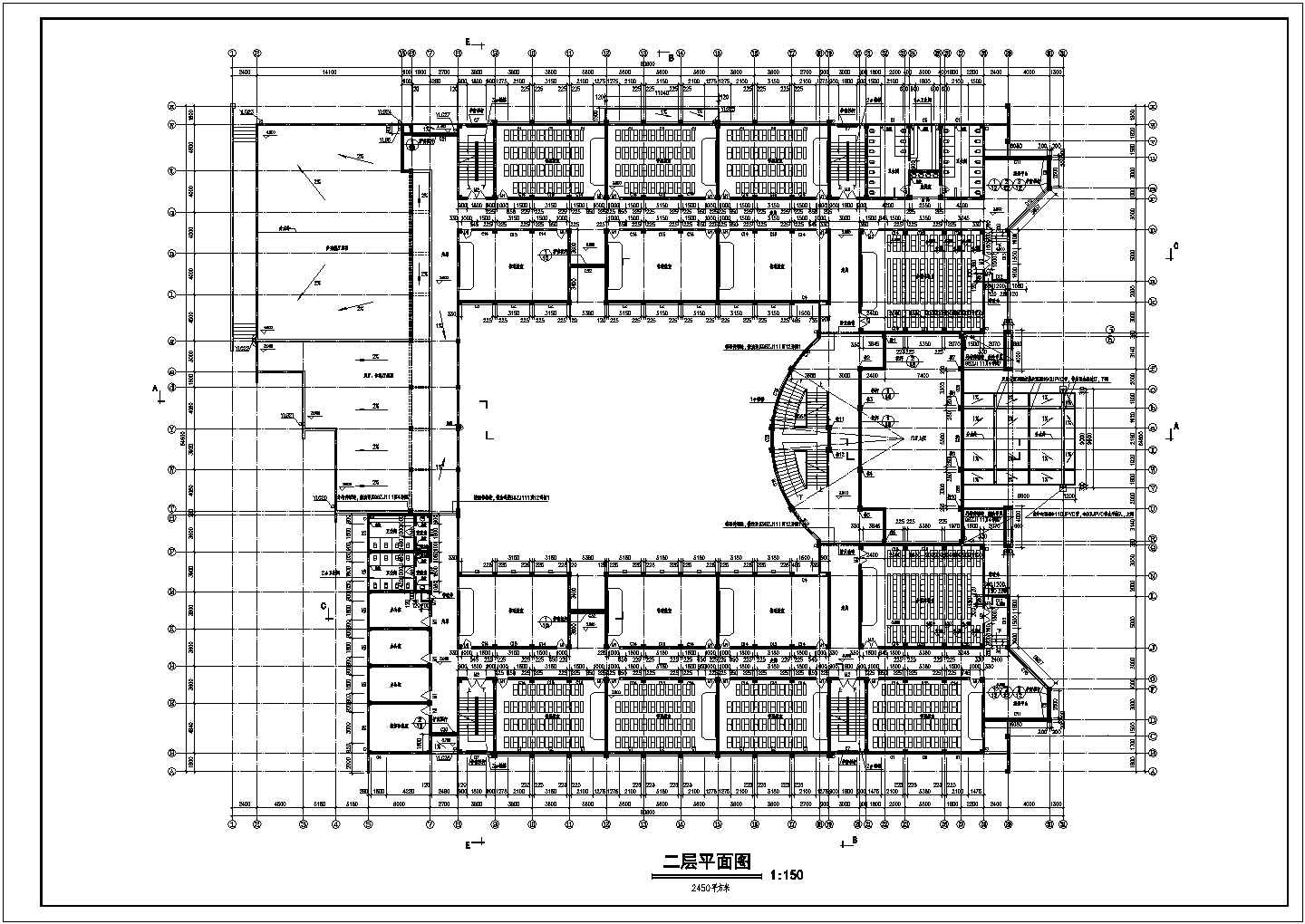 某五层综合教学楼建筑CAD施工图纸