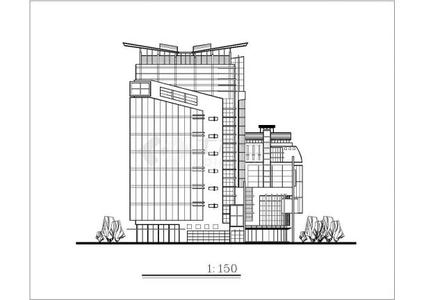 风云大酒店建筑设计CAD施工图纸-图二