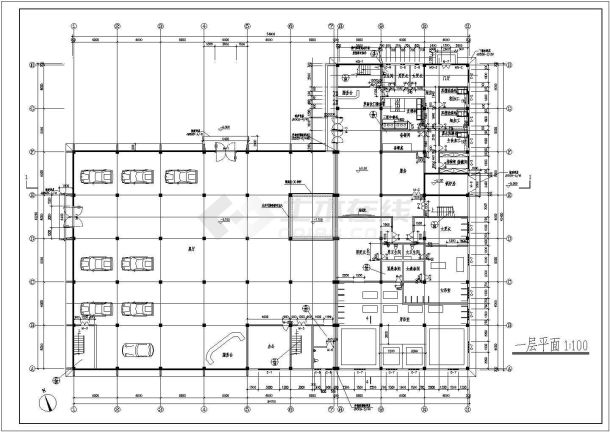 某汽车车展厅平面设计CAD详图-图二