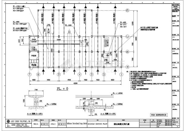 多层钢结构框架设计(工业建筑)施工CAD图-图一