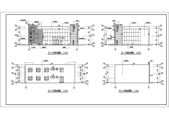 某地2层砖混结构售楼处建筑设计方案图_图1