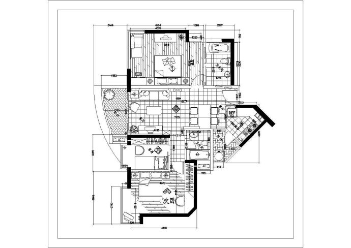 某地区大户型室内家居装饰cad设计施工图_图1