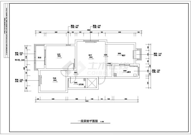 某地二室二厅复式建筑室内装饰设计施工图-图一