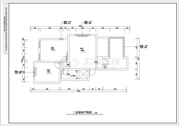 某地二室二厅复式建筑室内装饰设计施工图-图二