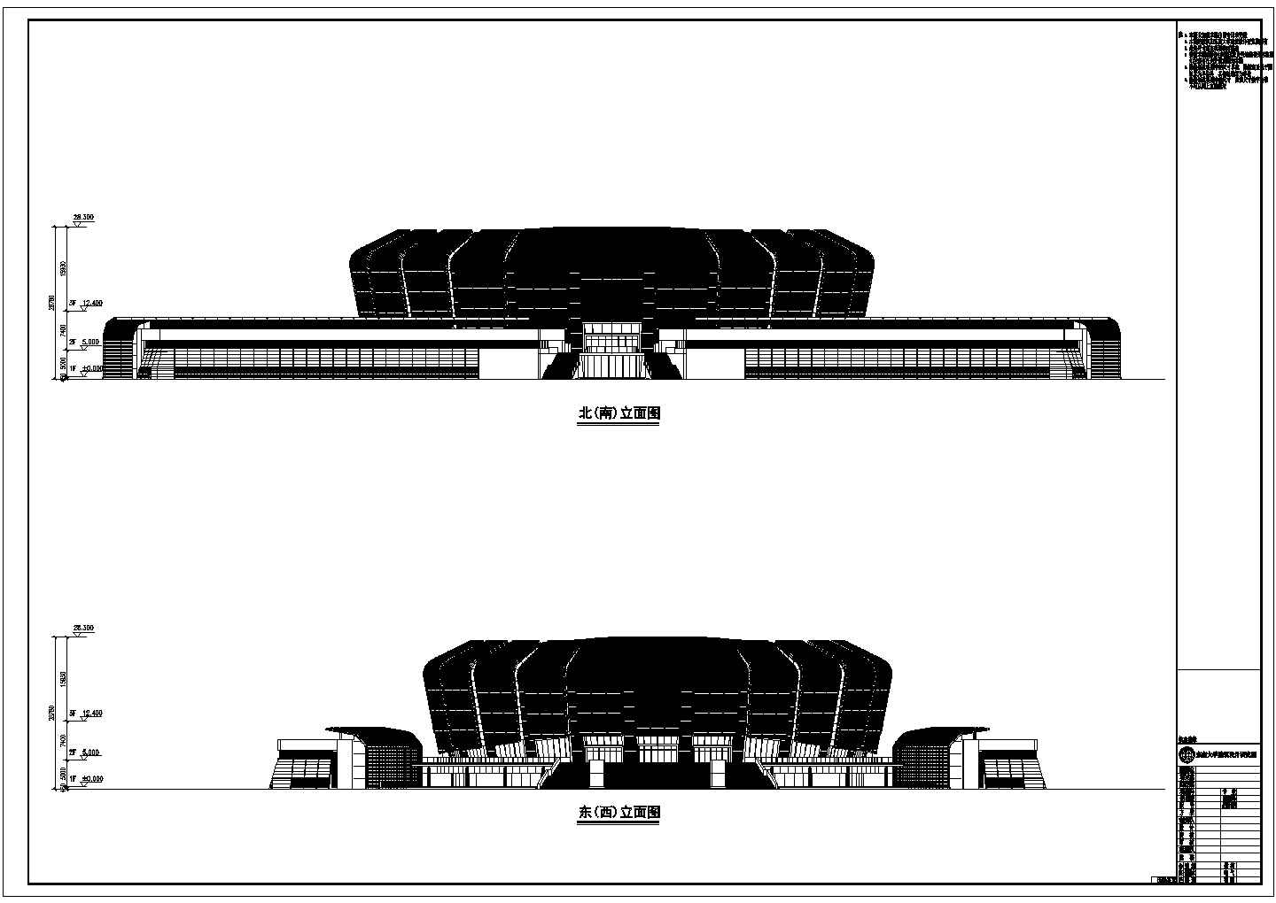 东南大学3层九龙湖体育馆建筑设计方案图