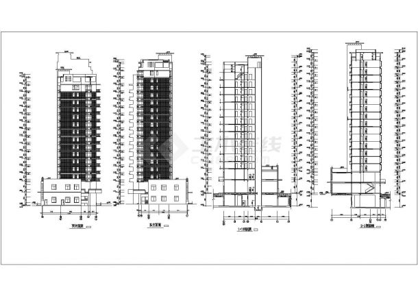 某地18层框架剪力墙结构住宅楼建筑设计施工图-图二