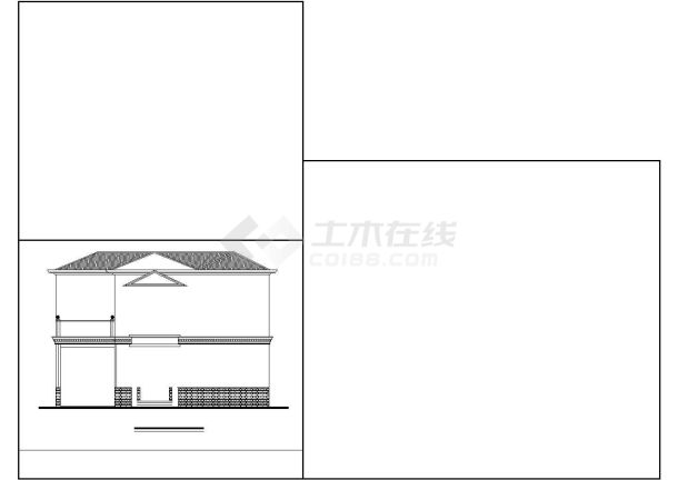 低成本小型别墅建筑图的CAD设计图纸-图二