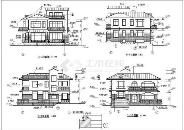 东信山庄别墅设计图的CAD完整方案-图一