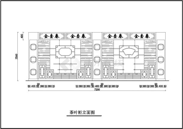 某地区茶艺店室内平立面装修cad施工图-图一