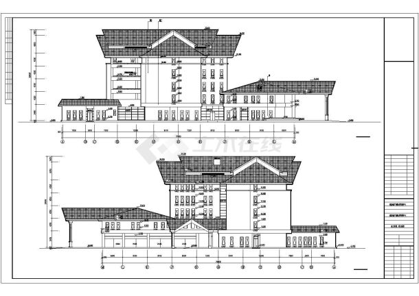 [海南]某地中海风格五层医疗保健中心建筑施工图纸-图一