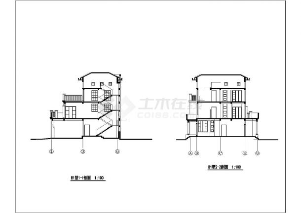 高档别墅施工图的完整CAD建筑图纸-图二