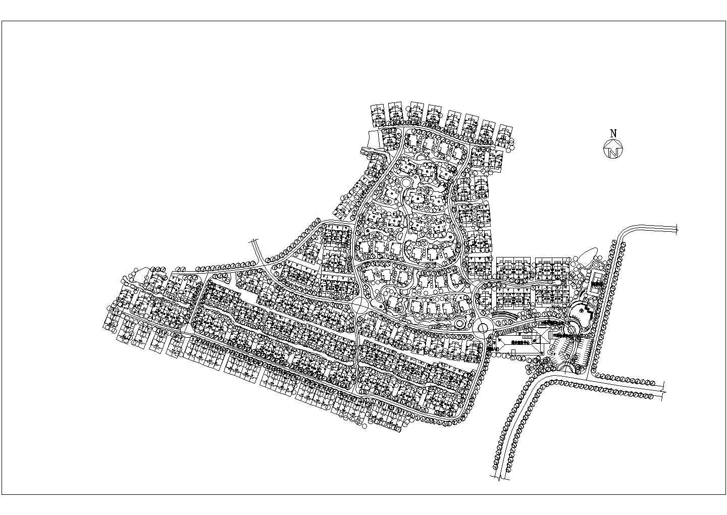 某大型别墅住宅小区总平面建筑规划方案图