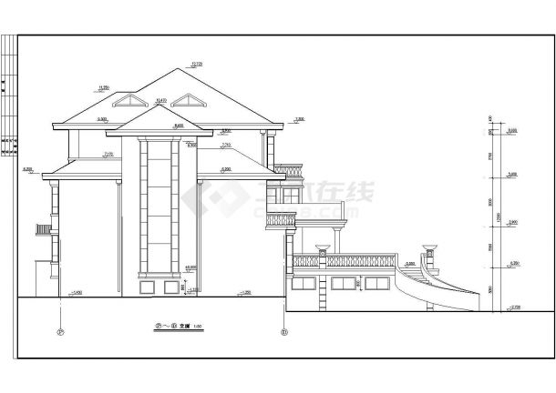 某地多层的豪华别墅CAD施工图纸-图二