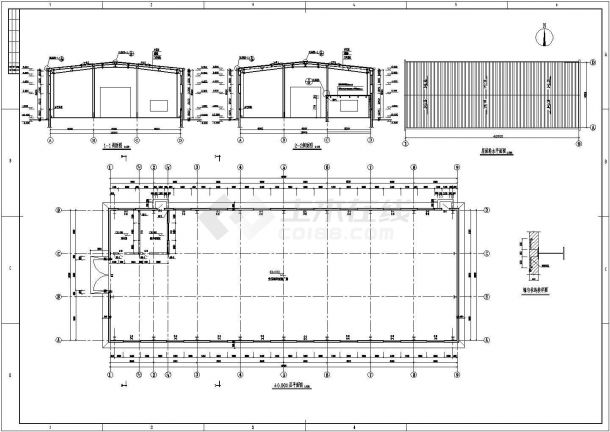 新疆某18米跨门式钢架厂房结构设计图-图二