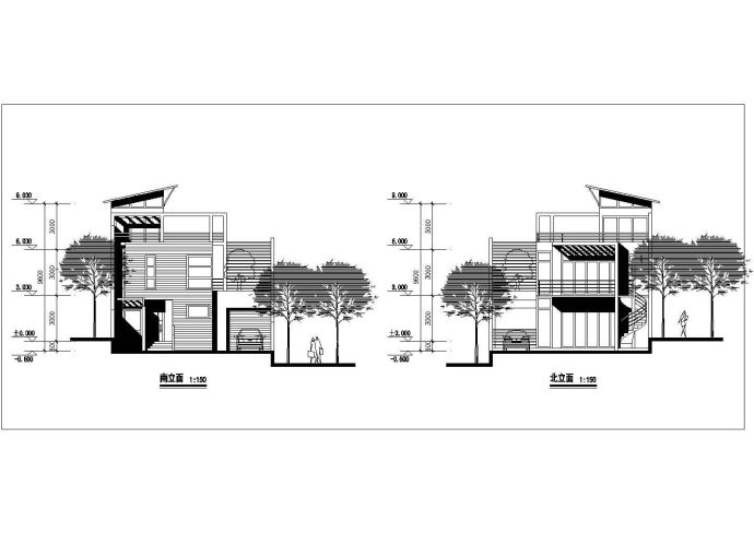 几套斜屋顶别墅方案图的完整CAD图纸_图1