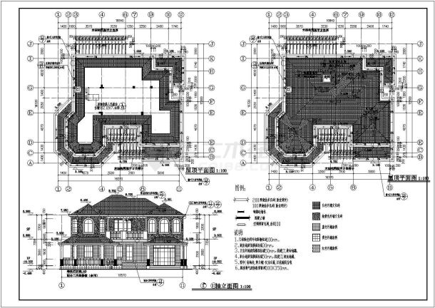 【浙江】某两层异形柱框架结构别墅建筑施工图-图二