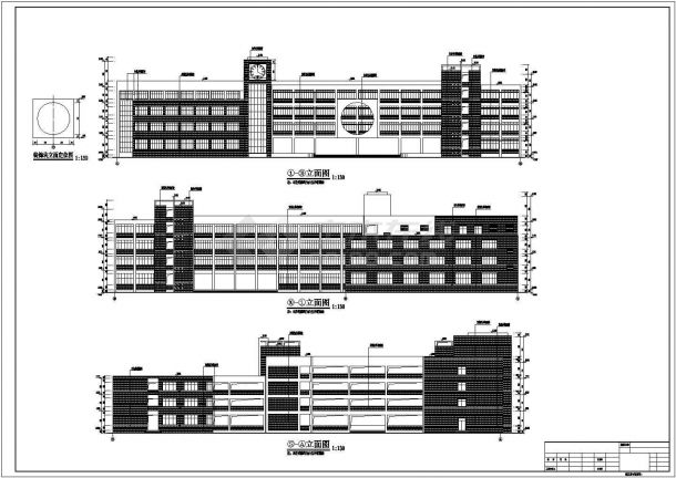 某地4层混凝土框架结构教学楼建筑施工图纸-图一