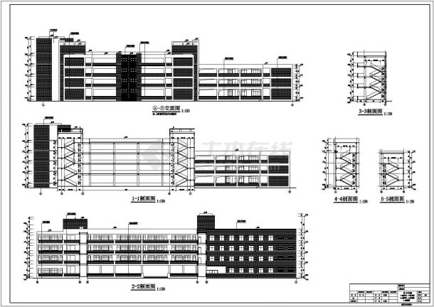 某地4层混凝土框架结构教学楼建筑施工图纸-图二