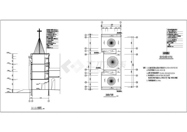 某三层小型教堂电、水、暖、建全套方案图纸-图二