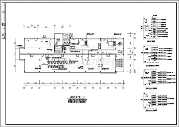 某地区医院2号综合楼电力设计cad施工图-图一