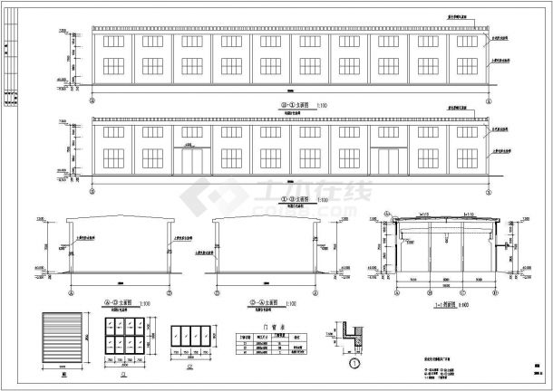 15米跨排架生产车间结构施工图（含建筑设计）-图一