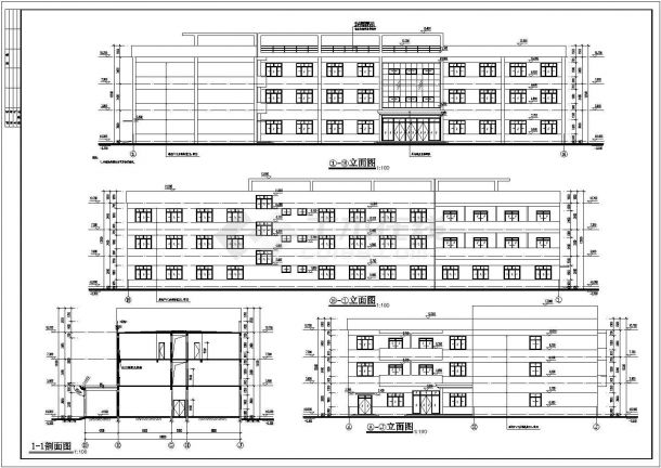 某工厂三层框架结构综合办公楼建筑设计方案图-图一